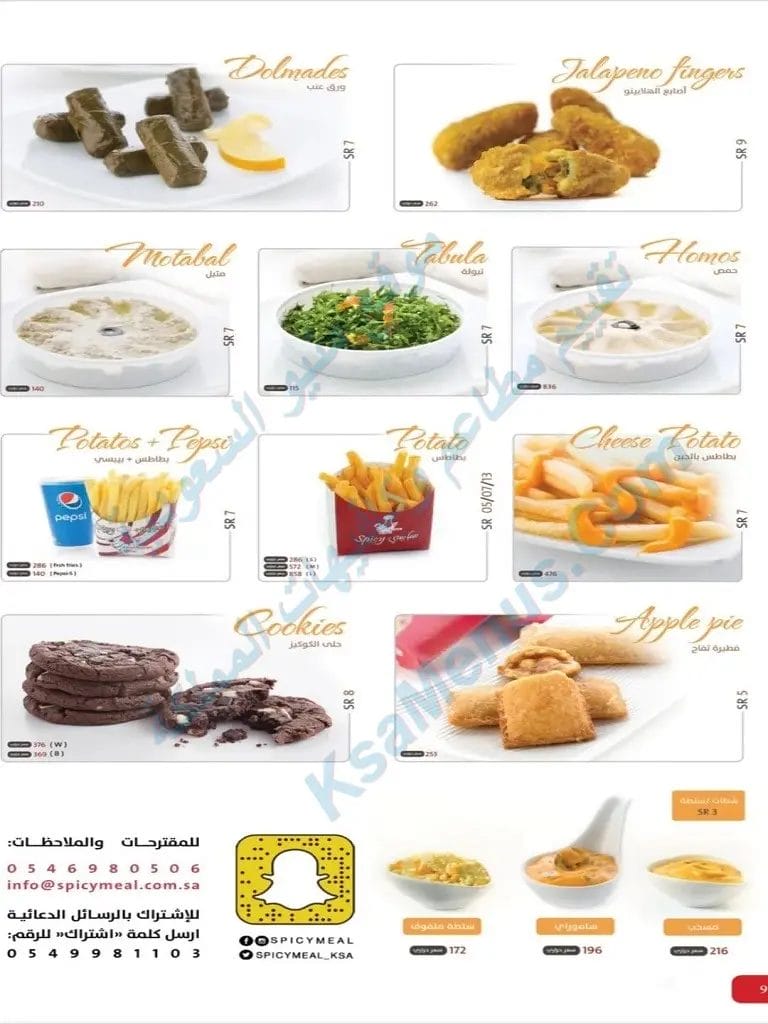 مطعم سبايسي ميل – أسعار المنيو الجديد ورقم وعناوين الفروع مطعم سبايسي ميل